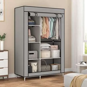 Calmootey Closet Organizer: 6 Shelves & Clothes Rod