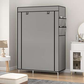 Calmootey Closet Organizer: 6 Shelves & Clothes Rod