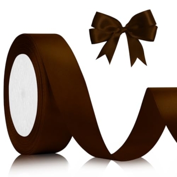 Brown Ribbon for Flower Bouquet 1 Inch 25 Yards