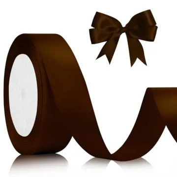 Brown Ribbon for Flower Bouquet 1 Inch 25 Yards