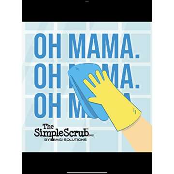 THE SIMPLE SCRUB Tile + Shower Scrubbing Mop Brush | Clean Bathroom, Kitchen, Hard to Reach Places | Ergonomic Handle + Interchangeable, Reusable Heads | Handle + 1 White Cleaning Pad