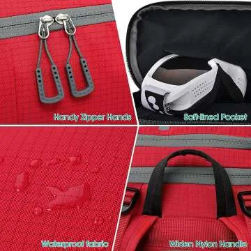 SEMSTY Waterproof Ski Boot Travel Bag 55L