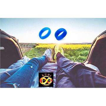 KUSI Silicone Wedding Ring Band for Men Committed to Active Lifestyle, Infinity Bands, Rubber, Comfort Fit, Black, Glow in The Dark and More, Singles and 4 Pack Sets (10, Blue Glow in the Dark)