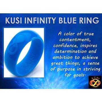 KUSI Silicone Wedding Ring Band for Men Committed to Active Lifestyle, Infinity Bands, Rubber, Comfort Fit, Black, Glow in The Dark and More, Singles and 4 Pack Sets (10, Blue Glow in the Dark)