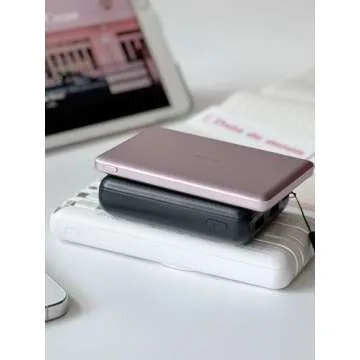 TORRAS MiniMag Power Bank, Ultra Slim 5,000mAh Wireless Portable Charger with USB-C Cable, Fast Charging Magnetic Battery Pack, Magsafe-Compatible for iPhone 16/15/14/13/12, Azalea Pink