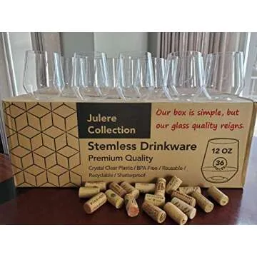 Unbreakable Julere Stemless Plastic Wine Glasses Set