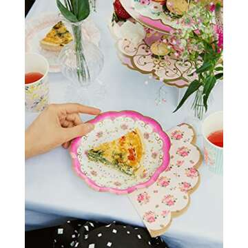Floral Paper Plates for Mother's Day and Tea Parties