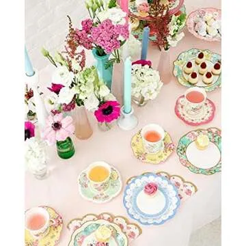 Floral Paper Plates for Mother's Day and Tea Parties