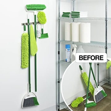 Broom Bar by Wrap-It Storage - Durable Wall Mounted Organizer