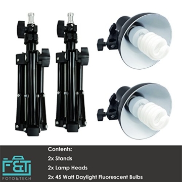 Foto&Tech Studio Lighting Kit with CFL Daylight Bulbs - 2 Pieces