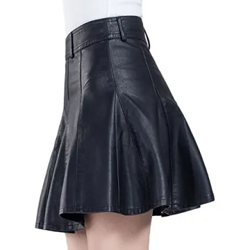 Chouyatou Stylish Faux Leather Mini Skirt for Women