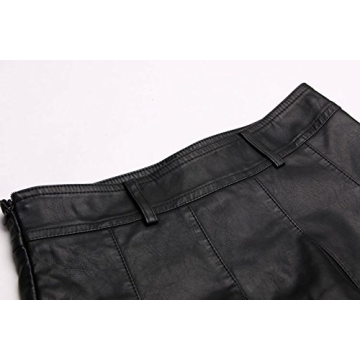 Chouyatou Stylish Faux Leather Mini Skirt for Women