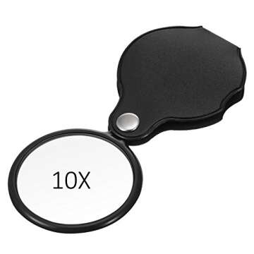 HESTYA 10X Mini Magnifying Glass – Compact & Durable