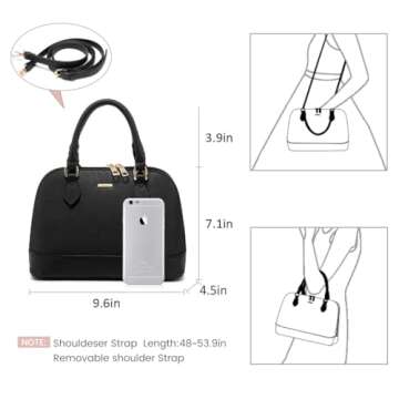 LOVEVOOK Purse for Women Small Crossbody Bags Classic Double Zip Top Handle Dome Satchel Bag,Black