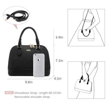 LOVEVOOK Purse for Women Small Crossbody Bags Classic Double Zip Top Handle Dome Satchel Bag,Black