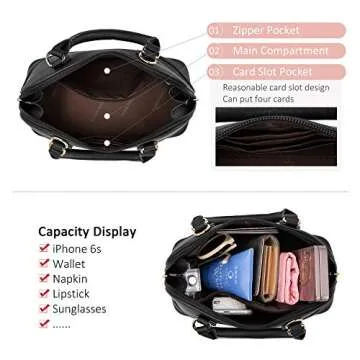 LOVEVOOK Purse for Women Small Crossbody Bags Classic Double Zip Top Handle Dome Satchel Bag,Black