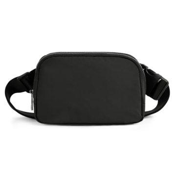ODODOS Unisex Mini Belt Bag Pouch for Shopping Travelling, Black
