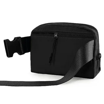 ODODOS Unisex Mini Belt Bag Pouch for Shopping Travelling, Black