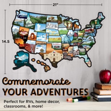 RV State Sticker Travel Map 50 States Adventure Decor