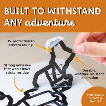 RV State Sticker Travel Map 50 States Adventure Decor