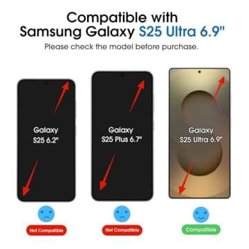 amFilm Auto-Alignment OneTouch for Samsung Galaxy S25 Ultra 6.9'' Screen Protector + Camera Lens Pro...