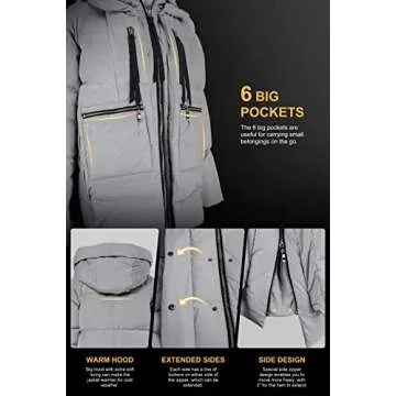 Orolay Women's Thickened Down Jacket Gray X-Small