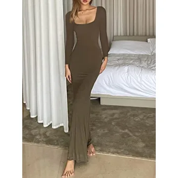 Elegant Long Sleeve Casual Lounge Dress for Women