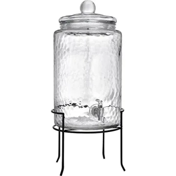Classic 3 Gallon Hammered Glass Beverage Dispenser