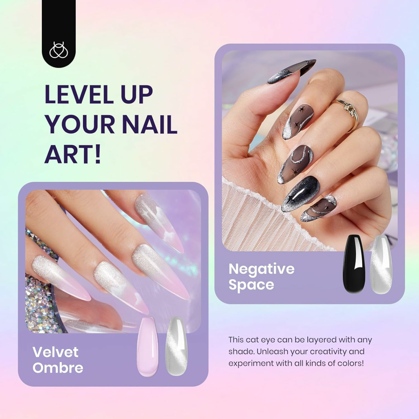 Cat Eye Gel Nail Polish - Silver Shimmer 15ml