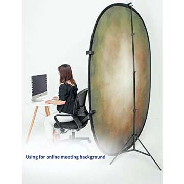 Kate Collapsible Backdrop Pop-up Photo Backdrops Folded Grey Teal for Photography, for Video, for Broadcast, 5x6.5ft