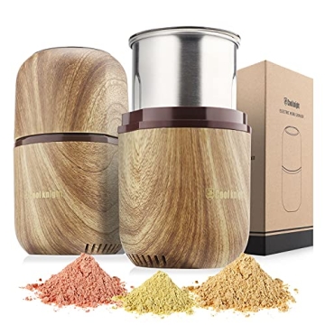 COOL KNIGHT Herb Grinder Electric Spice Grinder with High Rotating Speed - Large Capacity and Effici...