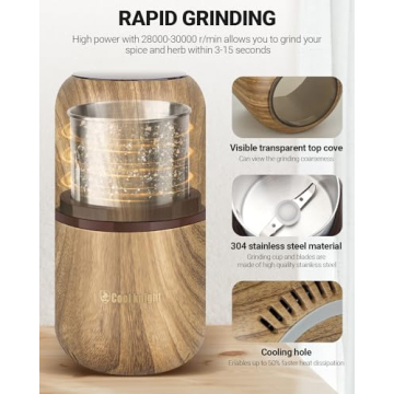 COOL KNIGHT Electric Herb Grinder - Large Capacity, Fast Speed