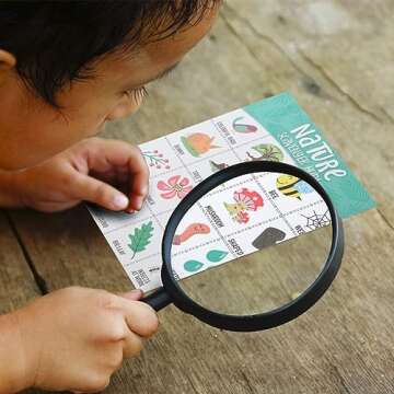 Juvale 50 Pack Nature Scavenger Hunt Cards for Kids Ages 4-8, Outdoor Find and Seek Camping Game