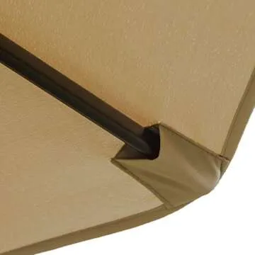 Sunnyglade 10Ft Outdoor Adjustable Offset Cantilever Hanging Patio Umbrella (Tan)