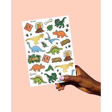 xo, Fetti Dinosaur Tattoos for Kids - 34 Styles | Fun Birthday Party Supplies