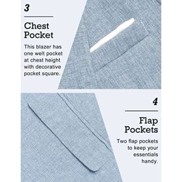 COOFANDY Business Summer Jackets for Men Lightweight Casual Suit Blazer Jackets Sports Coats One Button (Light Blue XL)