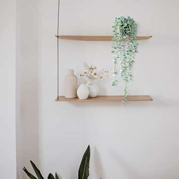 BACAMA Fake Hanging Plant Eucalyptus Small Decor Faux Hanging Vine Plants Wall Greenery for New Home Decoration 1PCS Bright Green 23.6Inches