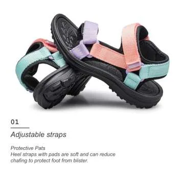 Vibdiv Girls Sport Sandals - Adjustable & Lightweight