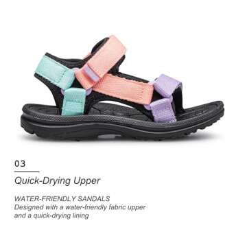 Vibdiv Girls Sport Sandals - Adjustable & Lightweight