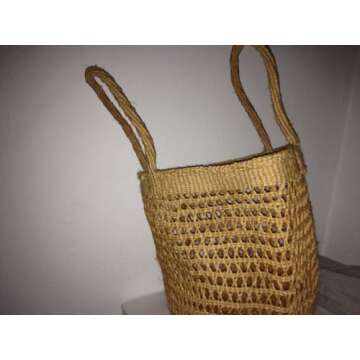 Authentic African Round Market Basket - Handcrafted Storage Solution