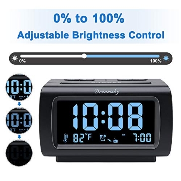 DreamSky Alarm Clock Radio - USB & Snooze Features