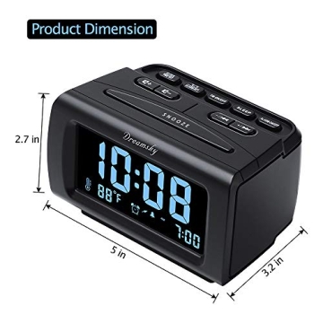 DreamSky Alarm Clock Radio - USB & Snooze Features