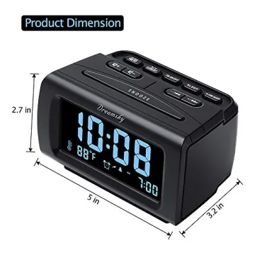 DreamSky Alarm Clock Radio - USB & Snooze Features