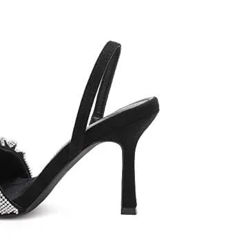 Stylish MACKIN J Women's Square Toe Slip-On Kitten Heels