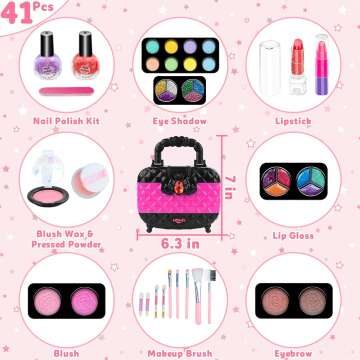Kids Makeup Toy Kit - 41 Pcs Beauty Set for Girls