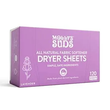 Molly's Suds Peppermint Laundry Detergent Pods (120 Loads) & 1 Pack Lavender Dryer Sheets Bundle