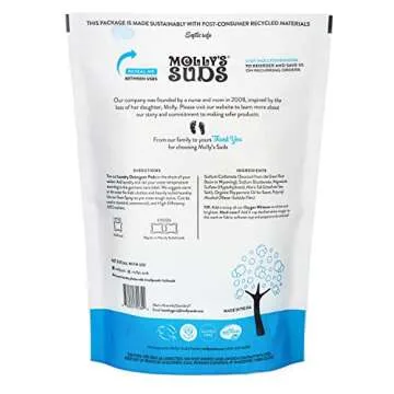 Molly's Suds Peppermint Laundry Detergent Pods (120 Loads) & 1 Pack Lavender Dryer Sheets Bundle