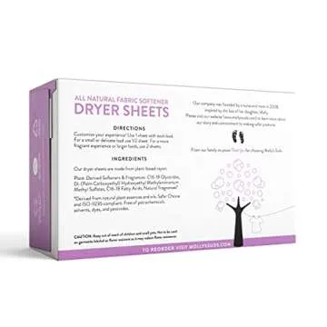 Molly's Suds Peppermint Laundry Detergent Pods (120 Loads) & 1 Pack Lavender Dryer Sheets Bundle
