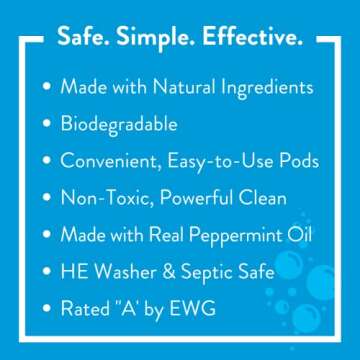 Molly's Suds Peppermint Laundry Detergent Pods (120 Loads) & 1 Pack Lavender Dryer Sheets Bundle