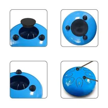 REGIS rain drum for outside，Steel Tongue Drum 8 Notes 6 Inches Chakra Tank Drum Steel Percussion Padded Travel Bag and Mallets，Musical Education Entertainment Meditation Yoga Zen Gifts(Light blue)